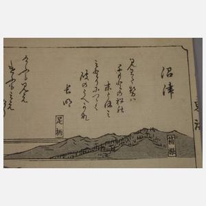 Zwei japanische Farbholzschnitte Katsushika Hokusai