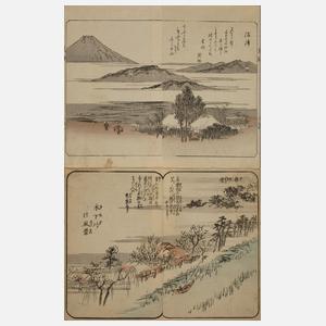 Zwei japanische Farbholzschnitte Katsushika Hokusai