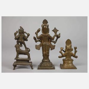 Drei hinduistische Kleinbronzen
