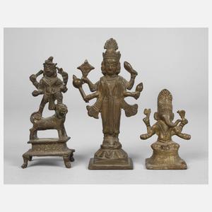 Drei hinduistische Kleinbronzen