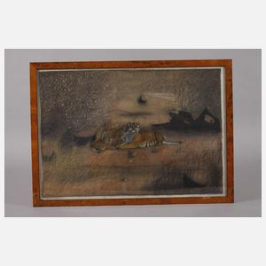 Zwei Seidenmalereien