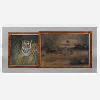 Zwei Seidenmalereien111