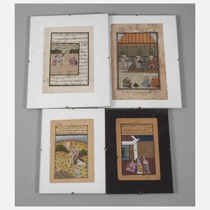 Konvolut indopersische Miniaturmalereien