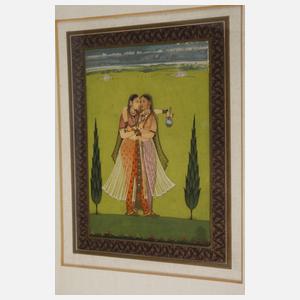 Vier indopersische Miniaturmalereien
