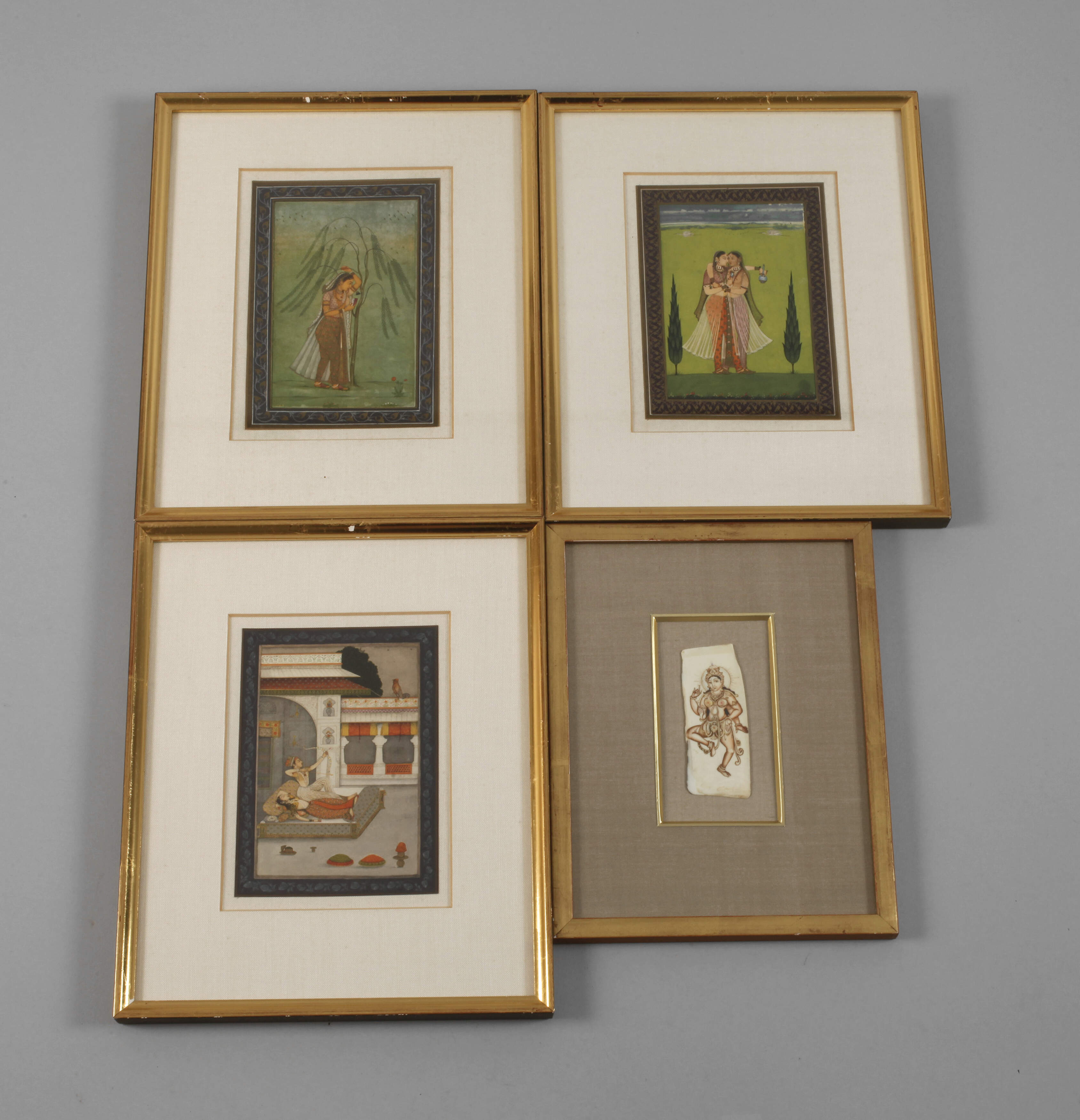 Vier indopersische Miniaturmalereien