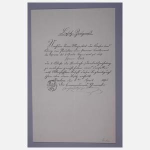 Zwei Urkunden des Premier-Leutnants Johann Berr