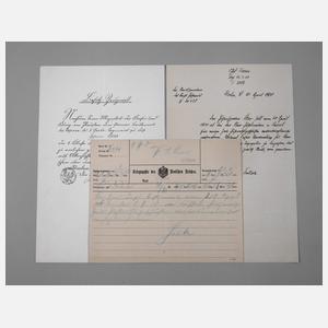 Zwei Urkunden des Premier-Leutnants Johann Berr