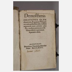 Demosthenis Orationes Graece 1564