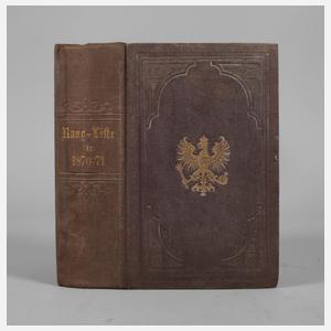 Rang- und Quartierliste