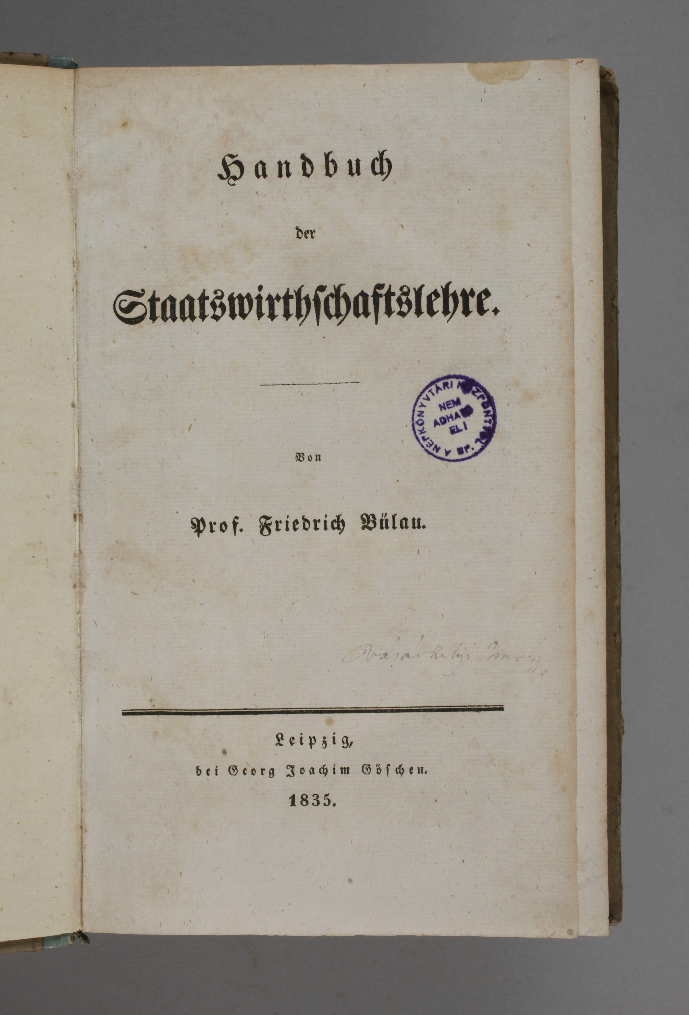 Handbuch der Staatswirtschaftslehre