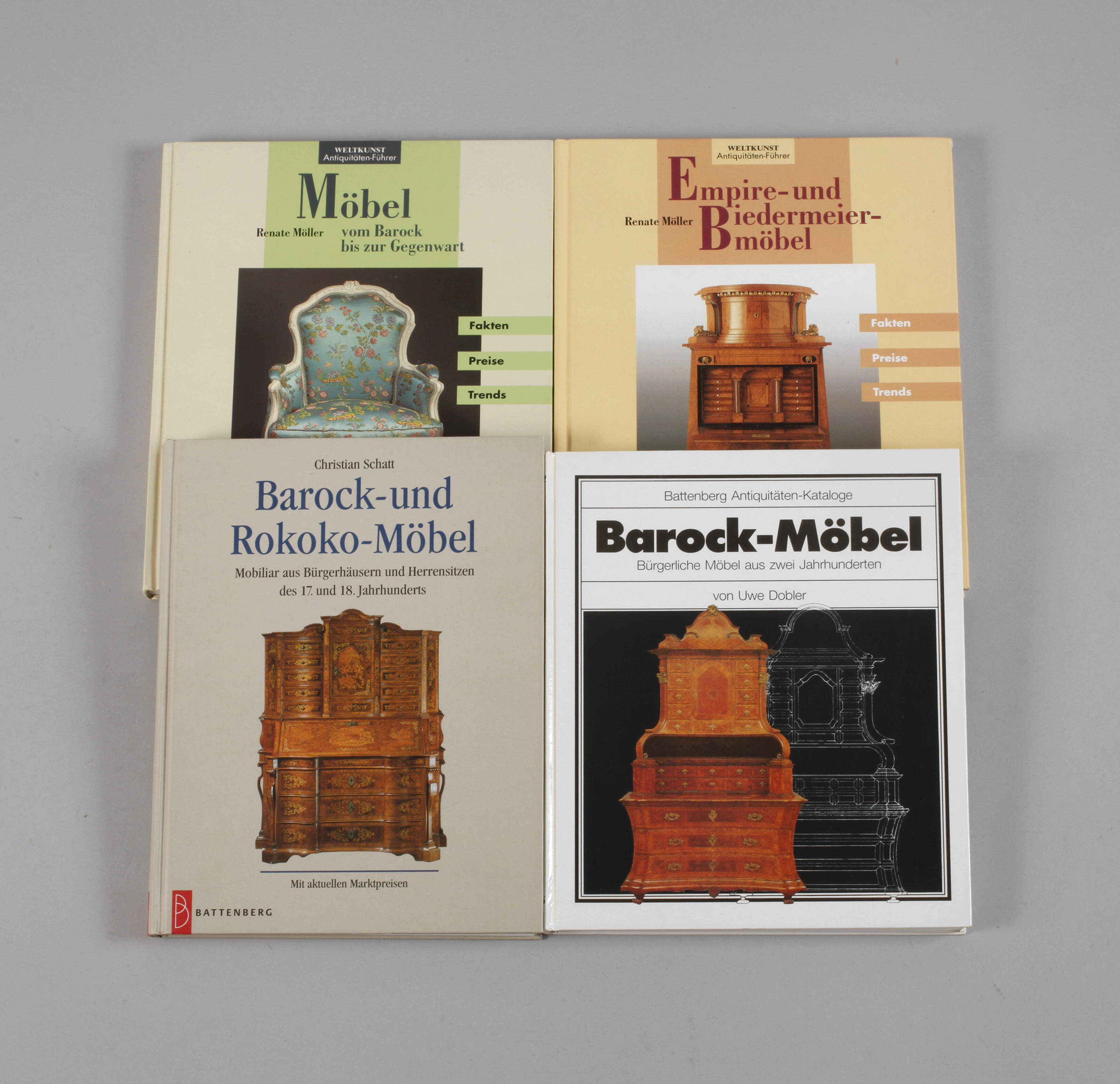 Vier Fachbücher Barockmöbel