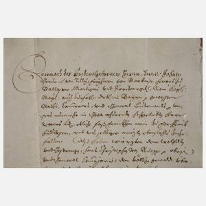 Brief Werner Wenzel Graf von Tilly