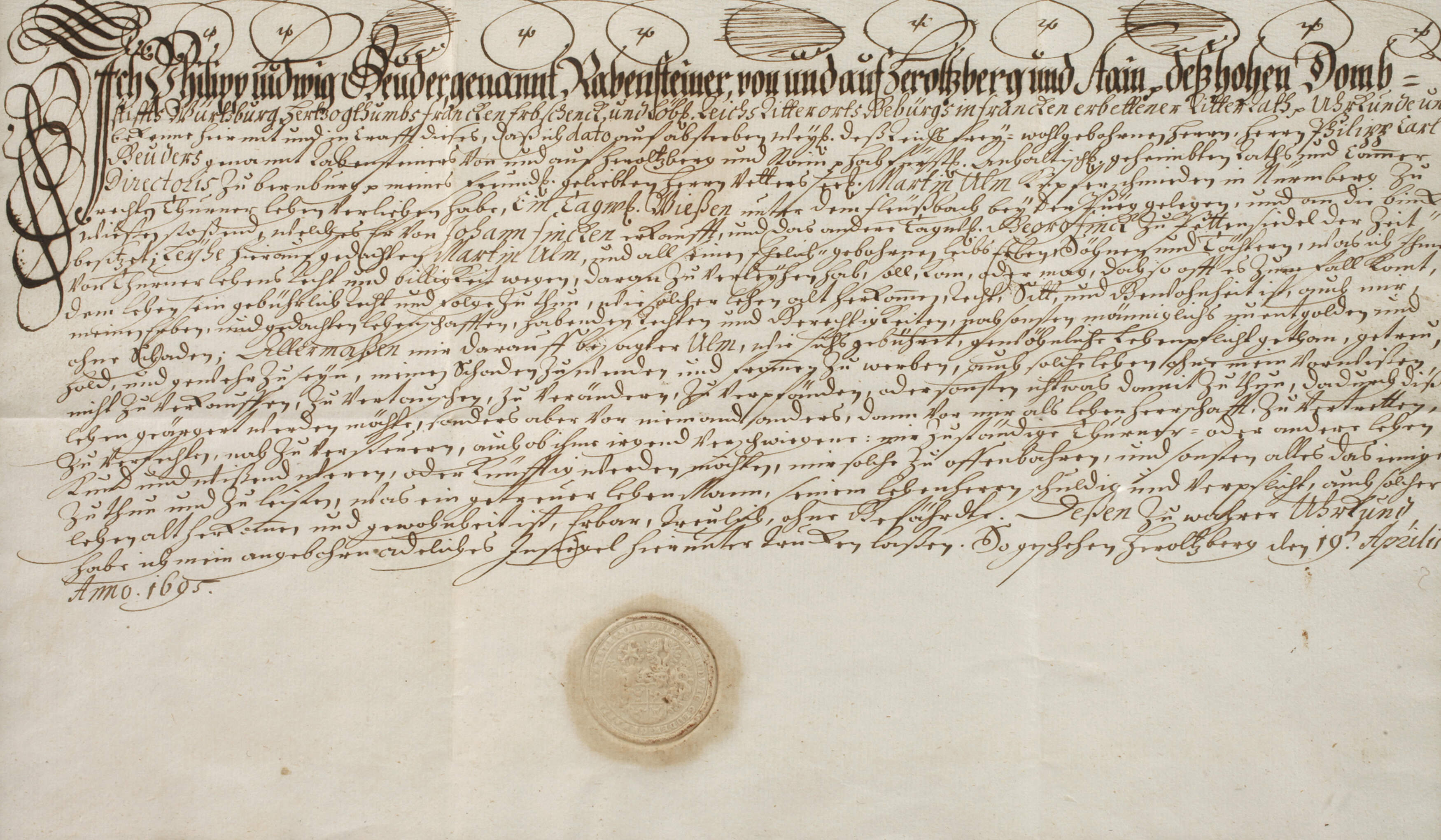 Lehensbrief über ein Tagwerk Wiesen