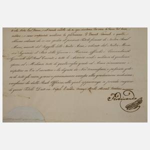 Brief von Ferdinand II., König beider Sizilien