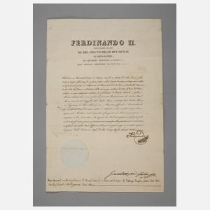 Brief von Ferdinand II., König beider Sizilien