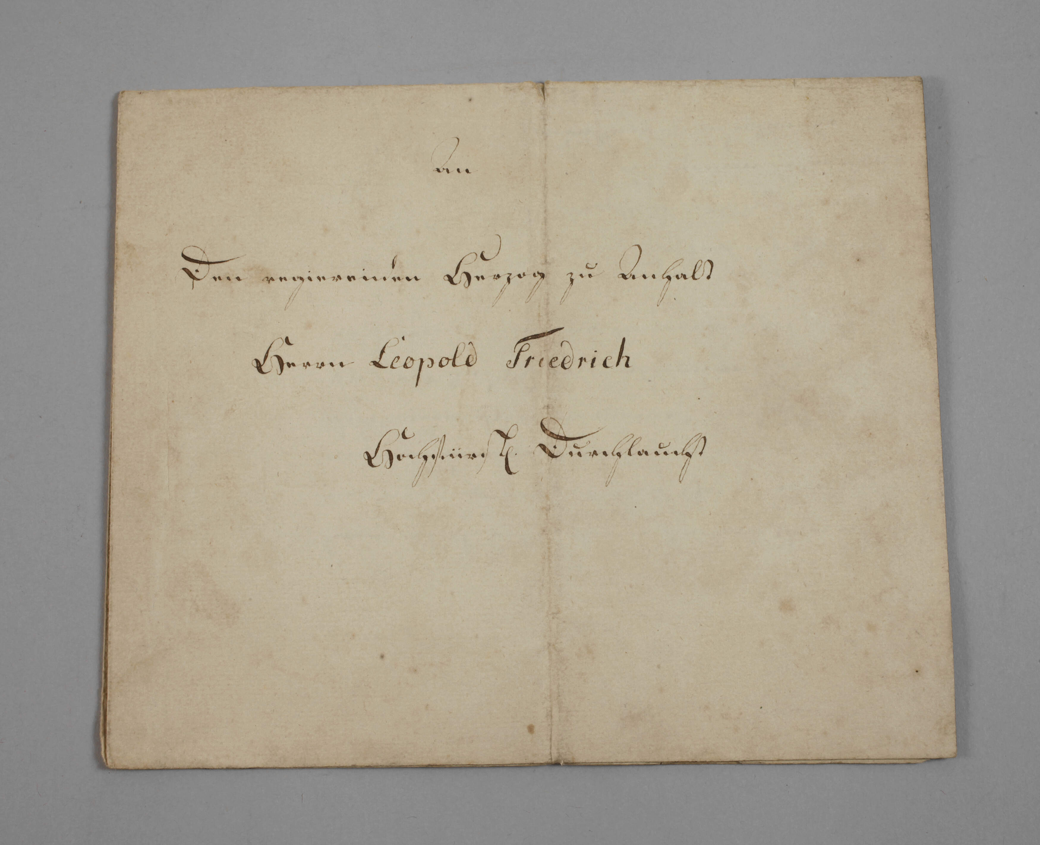 Autograph Leopold Herzog zu Anhalt