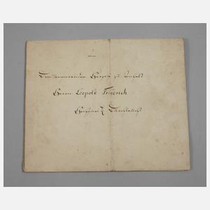 Autograph Leopold Herzog zu Anhalt