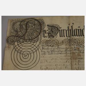 Urkunde Fürst Günther I. Schwarzburg-Sondershausen