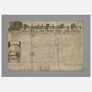 Urkunde Fürst Günther I. Schwarzburg-Sondershausen