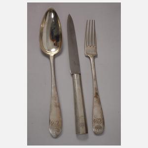 Silbernes Vorlegebesteck aus Adelsbesitz