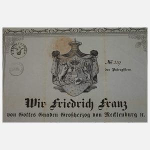 Reisepass für Friedrich Wilhelm Hosäus