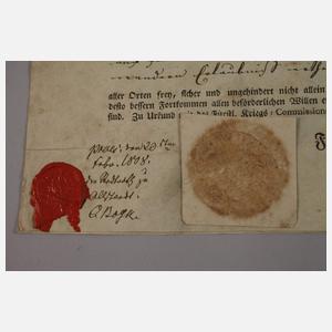 Reisepass für Georg Wilhelm Hosäus