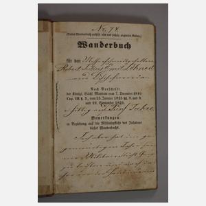 Zwei Wanderbücher Sachsen und Reisepass Westphalen