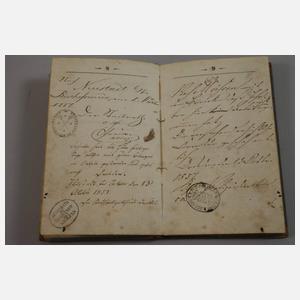 Zwei Wanderbücher Sachsen und Reisepass Westphalen