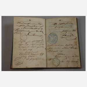 Zwei Wanderbücher Sachsen und Reisepass Westphalen