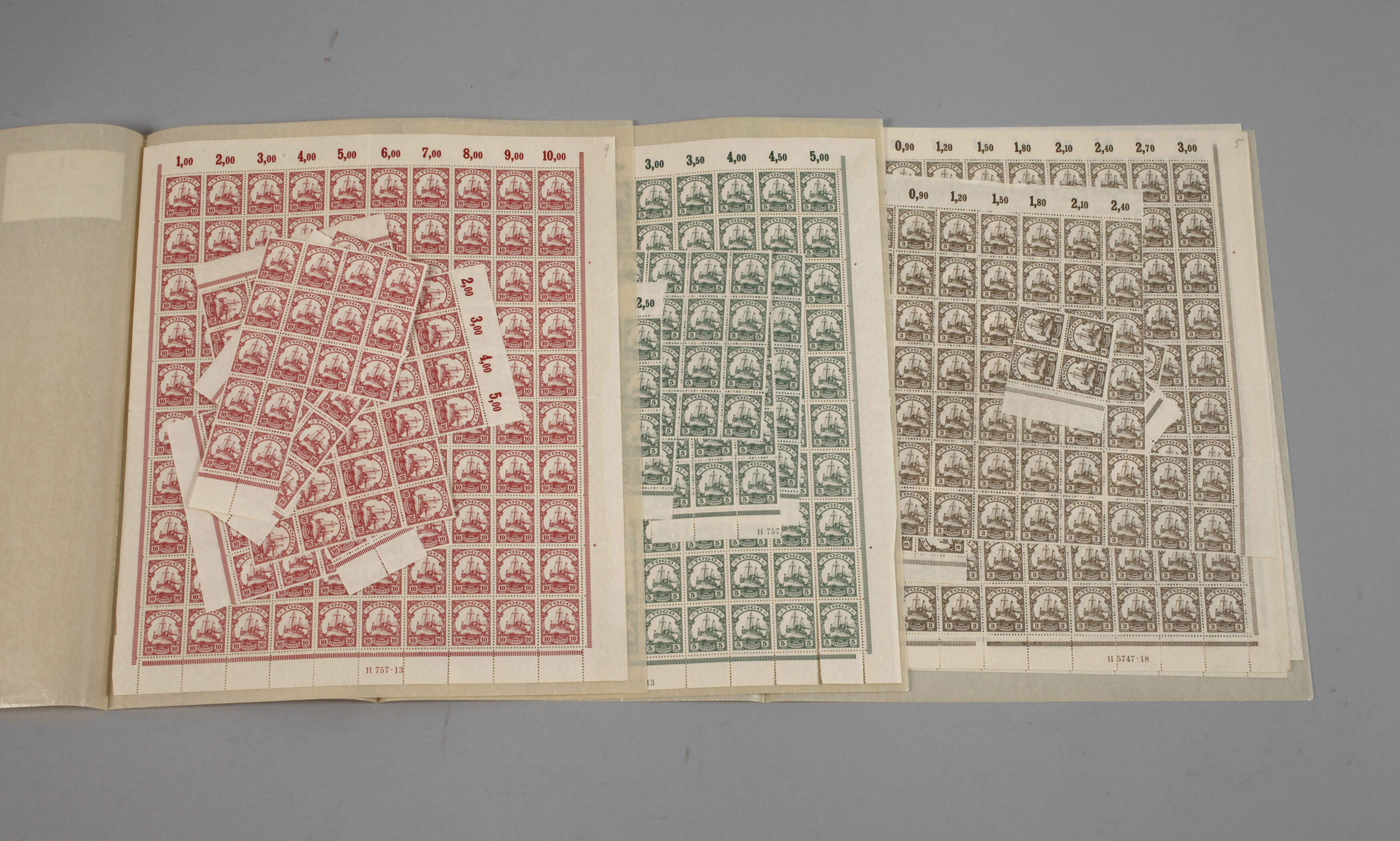 Konvolut Briefmarken Kolonien, Togo