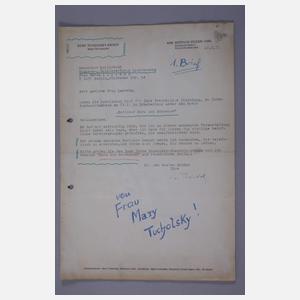 Drei Schreiben von Mary Tucholsky