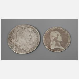 Zwei Silbermünzen Ungarn