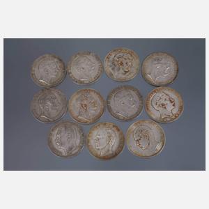 Konvolut Silbermünzen Kaiserreich