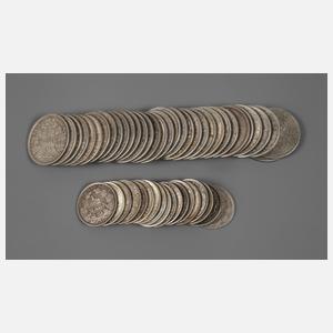 Konvolut Silbermünzen Kaiserreich