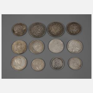 Konvolut Silbermünzen Kaiserreich