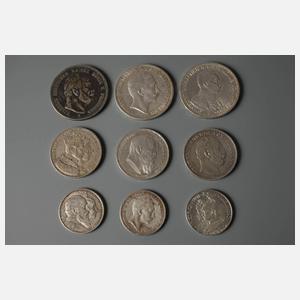 Konvolut Silbermünzen Kaiserreich