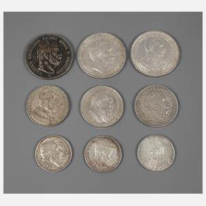 Konvolut Silbermünzen Kaiserreich