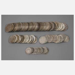 Konvolut Silbermünzen Deutsches Reich