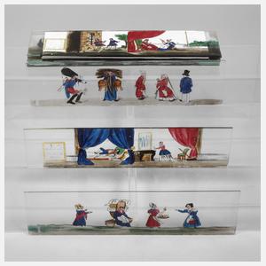 Biedermeier Glasbilder für Laterna Magica