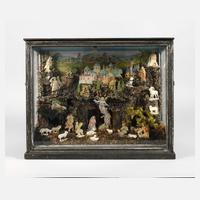 Orientalische Kastenkrippe mit Tragantfiguren111