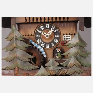 Kuckucksuhr mit Automat und Spielwerk