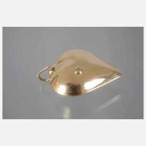 Großer Herzanhänger mit Brillant