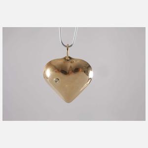 Großer Herzanhänger mit Brillant