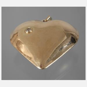 Großer Herzanhänger mit Brillant