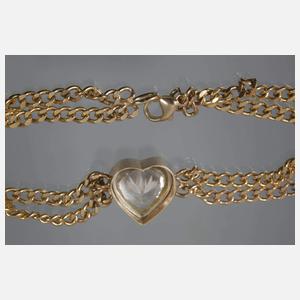 Zweireihiges Armband mit Steinbesatz