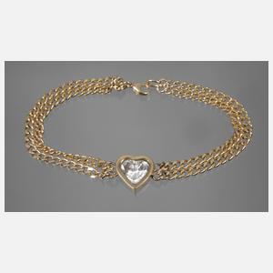 Zweireihiges Armband mit Steinbesatz
