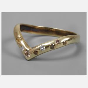 Damenring mit Farbbrillanten