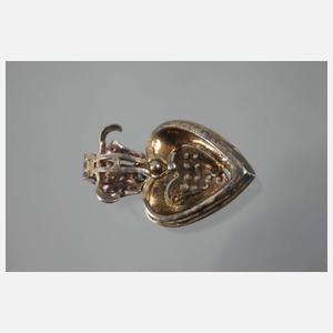 Anhänger mit Saphir und Steinbesatz