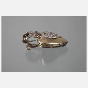 Anhänger mit Saphir und Steinbesatz