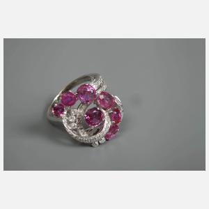 Prächtiger Ring mit Rubinen und Brillanten
